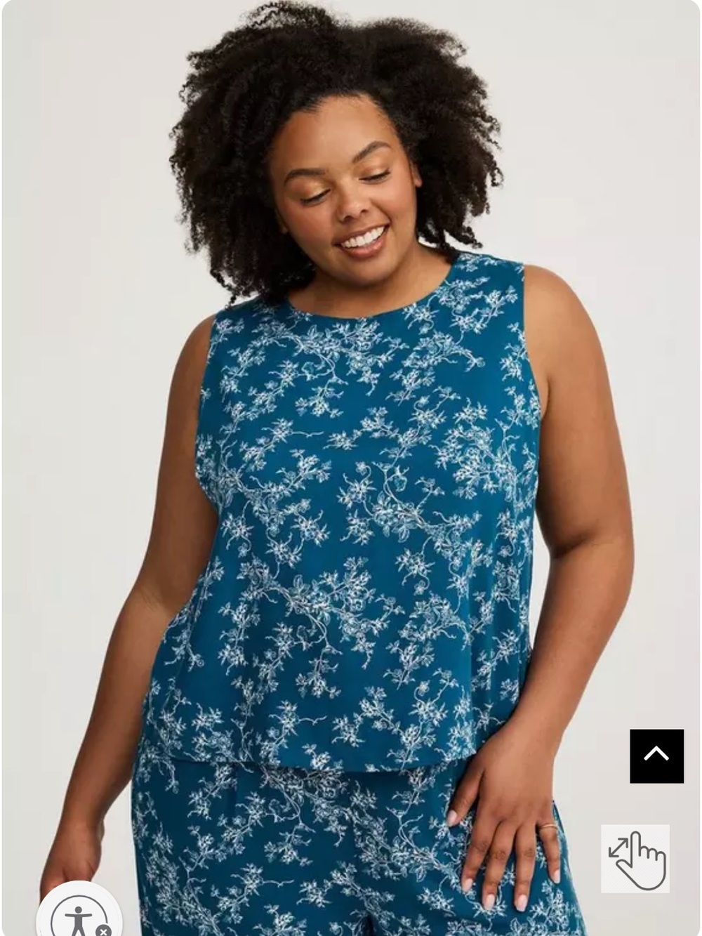 NWT Torrid Challis Shell Top Classic Toile Legion Blue size 2X